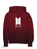 Boys Navy Blue Cotton Blend Sweatshirts & Hoodies Pack of 1, BTS Printed Maroon Hoodie. Long sleeves, cotton blend hoodie for boys aged 2-16 years, India origin