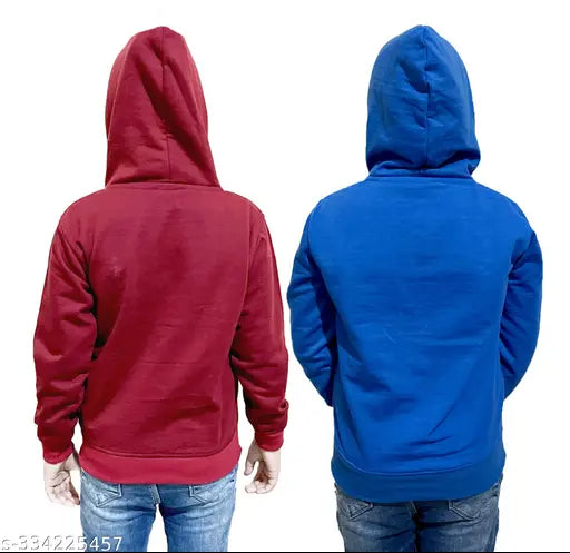 Modern stylish boys winter sweatshirt & hoodie combo (GSM 290), cotton long sleeves with printed design, size 3-4 years - Indian origin