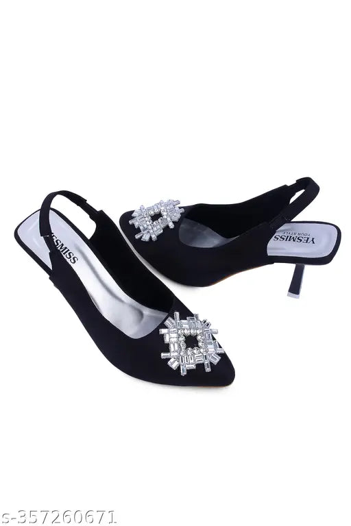 Synthetic leather pointed toe high heels sandals, sleek and minimalist design for women's fashion, elevate style with VEERAS Sandals