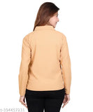 Women's cotton Metty full sleeves polo t-shirt, solid color with long sleeves, size S (36in bust, 22in length)
