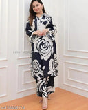 Rayon kurti set with palazzos, three-quarter sleeves, printed net design. Pack of 2 in sizes S, M, L, XL, XXL, and XXXL. Classic and trendy Indian women's fashion wear