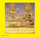Brass Shri Laxmi Kuber Murti, Indian god idol for Diwali puja set