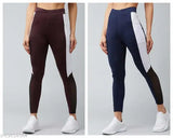 Stretchy Lycra jeggings by KRONMENIEN, printed net design, best for gym wear (size 28/waist 28in/length 35in/hip 30in)