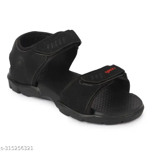 Black synthetic kids sandal with Eva sole and Velcro fastening, ideal for boys. XDOX kids sandal for boys & girls." (102 characters)