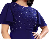 Embellished rayon dress with heavy stone (moti) for girls, short sleeves, Indian craftsmanship, size 7-8 years
