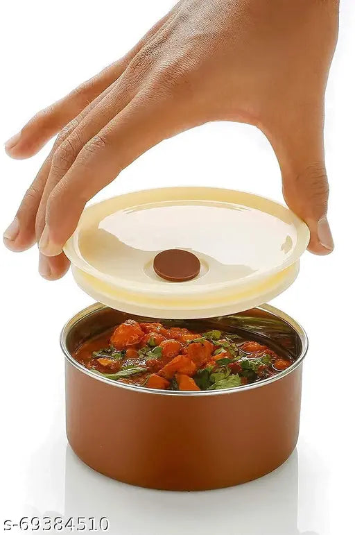 Stainless steel lunch box set, microoven safe, for office use, includes bag and 2 spoons