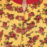 Printed cotton kurta set with palazzos for women, three-quarter sleeves, single size, Indian-made cotton outfit on display rack