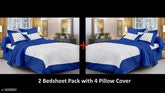 Jaipuri cotton double bed sheets set, 4 pillow covers included, queen size with 160 thread count, India-made