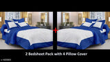 Jaipuri cotton double bed sheets set, 4 pillow covers included, queen size with 160 thread count, India-made