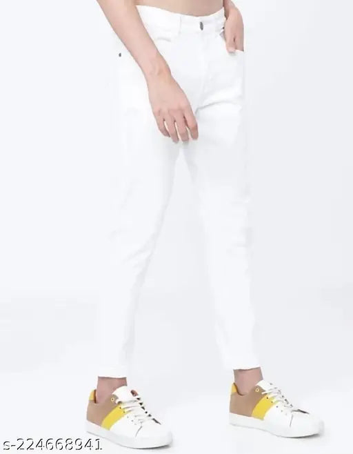 New men's denim jeans - solid, high-quality denim for modern fit (size 28/30/32/34/36, made in India)