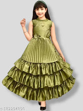 Silk sleeveless embellished net ethnic gown for girls (4-10 years), Indian origin