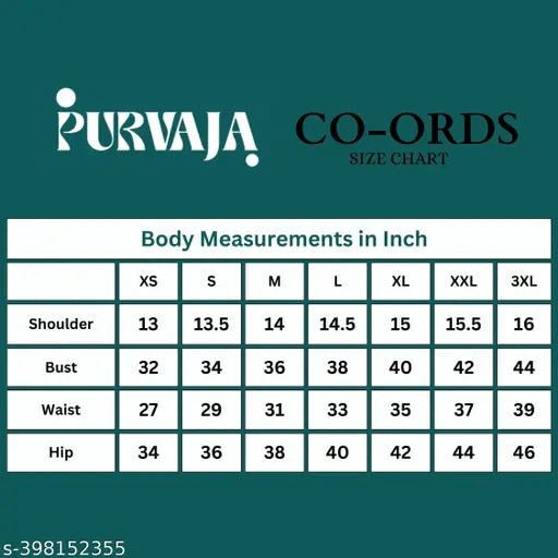 Indian-made PURVAJA women's polyester round neck top & midi skirt set, short sleeves and ruffle detail