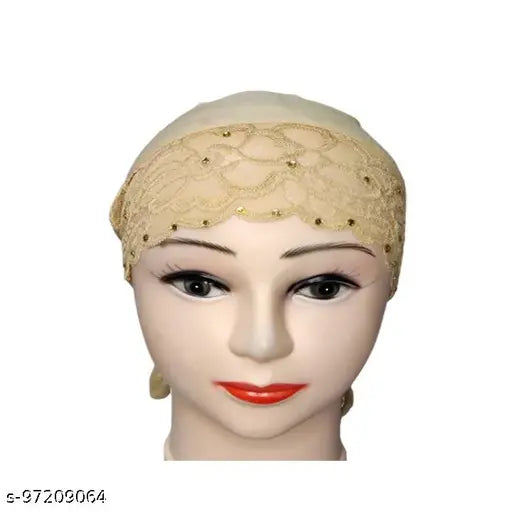 Cotton canvas hijab cap under scarf set, self-designed Indian head wrap (pack of 2)