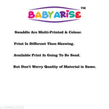 Multi-colour adjustable swaddle wrap for newborn babies (0-6 months), 100% cotton, soft and silky, 200 GSM, multi-design - Baby Arise brand