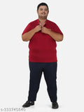 Plus size cotton blend polo t-shirts for men, solid color, short sleeves, XFOX brand