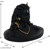 Resin Adiyogi statue for car dashboards, religious decor item. Miniature 15cm x 11cm x 5cm, handcrafted in India. Perfect spiritual gift or home office accessory