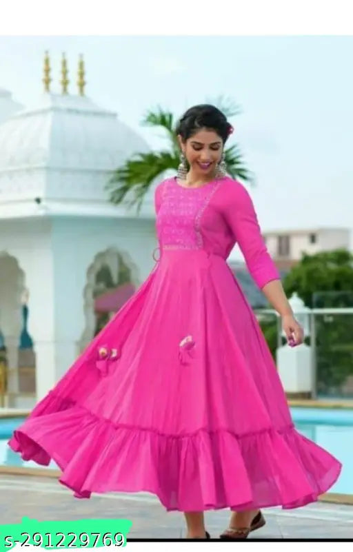 Pink Lurex 101 cotton blouse, solid-colored three-quarter sleeve, women's fashion apparel from India