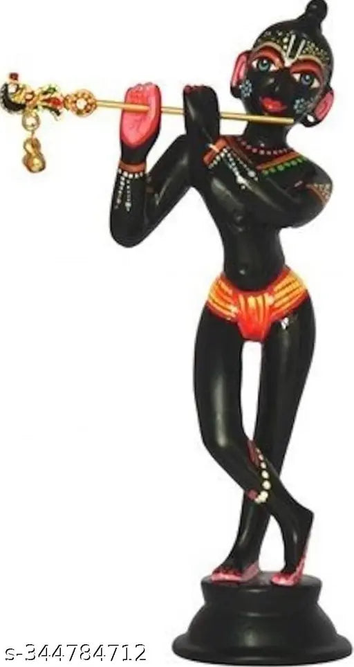 Pure brass Krishna statue, ornate Indian Krishna idol for home temple decor, 55-inch tall showpiece