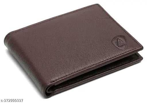 Brown genuine leather men's wallet with pen combo, RFID protected for security. Hand-stitched and aged, top grain leather construction. May show slight color variation due to natural aging process