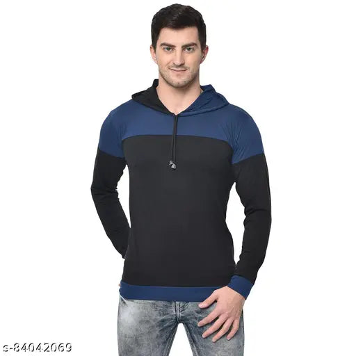 Multicolor cotton hoodie pack (6), men's solid design t-shirts in L and XXL sizes, Indian origin apparel for casual wear