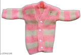 New Born Baby Winter Wear Combo: 2 sets, woolen striped suit (top, pajamas, caps, socks), unisex 0-3 months, India