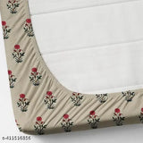 White and blue floral polycotton single bed elastic fitted sheet with one pillow cover, ideal for adult summers