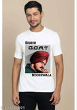 Polyester short-sleeved Sidhu Moose Wala printed t-shirt, Indian fashion apparel