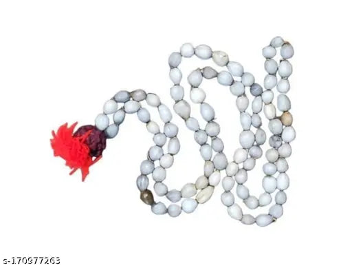 Wooden combo mala set: Rudraksha, Lal Chandan, Vaijayanti, Tulsi malas (108), red sandalwood-scented, Indian origin