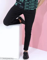 Cotton blend plain black jeans U23HD by MOD MEN, size 30 (waist 30in, length 41in, hip 34in), made in India