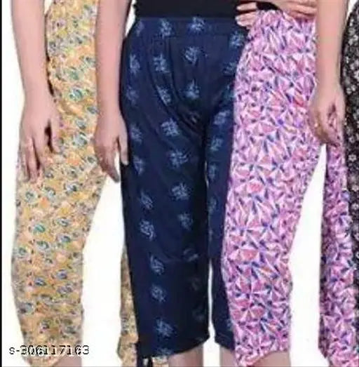 Cotton Alpha Women Capri set - 4 Pcs, Indian-made calf-length hosiery for women