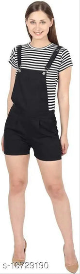 Modern cotton sleeveless jumpsuit for women, trendy solid net style, size S (36-28-34), India origin