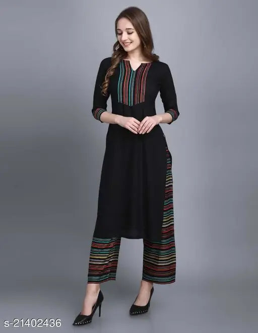 Rayon kurta set with palazzos for women - Aagyeyi superior quality, Maha Price Drop Sale in India