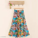 Free Size rayon digital print skirt with net pattern, made in India