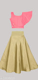 Traditional cotton-blend taffeta lehenga choli for girls, embellished mirror work, sleeveless, India