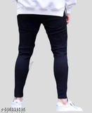 Men's polycotton black printed jeans, solid net, high-quality and comfortable apparel from Agate Garments