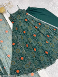 Chiffon Bandhej Fully Flair Gown Dupptaa Pent Set, soft, lightweight, ready-to-wear, pure Indian chiffon gown for women on mannequin