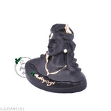 Resin Adiyogi Shiva statue for home or office, medium size, Indian-made, ideal for car dashboard or tabletop, net quantity 1 (9.5cmL x 8cmH x 6cmB)