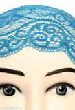 Turquoise Blue Lycra Net Headband (2 Pcs) - Women's hijab cap for full head coverage, suitable under any scarf or hijab, Indian origin