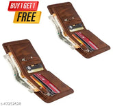 Classic world PU zip wallet, solid color, dual-compartment ATM card holder for men and women. Holds multiple cards, coins, and currency with ample space. Ideal gift for men, friends, or family. Made in India