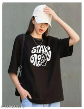 Oversized black cotton blend t-shirt with printed net design, XS-XXXL sizes available