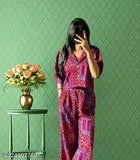 Women's printed crepe co-ord set jumpsuit, polycotton three-quarter sleeves, Indian fashion for women