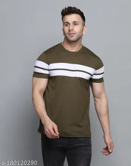 SEJAS trendy striped men's cotton-blend t-shirt, regular fit, short sleeves - new arrival