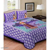 Cotton Jaipuri queen size double bedsheet, beautiful pattern on multipack with 2 pillow covers