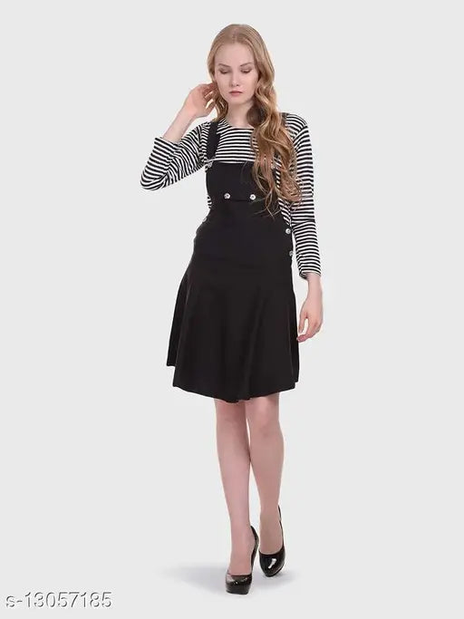 Classic cotton blend sleeveless dungaree jumpsuit, solid navy blue for women's fashion