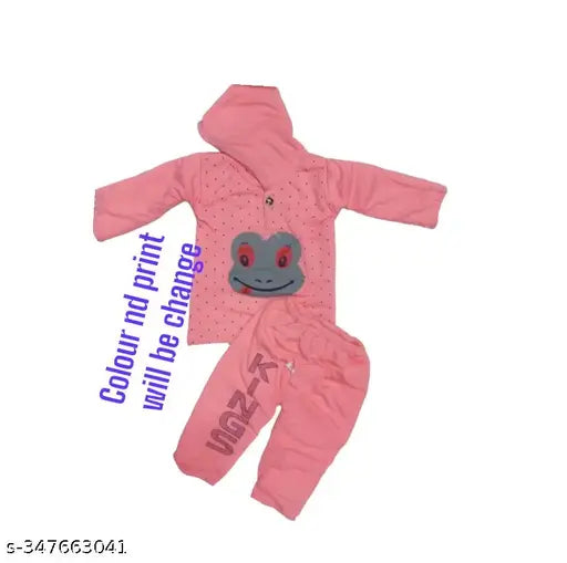 Wool Kids Shuit in printed net pattern, long sleeve design, varied colors for 6-18 months