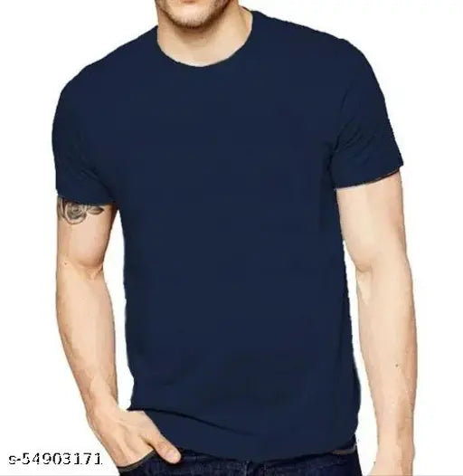 Pretty Sensational Men's Cotton Short Sleeve Solid T-shirt, ideal for daily wear, exercise, or casual outings. Indian summer-friendly 100% cotton