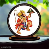 Gold-tone Hanuman idol for car dashboard & home, Indian religious showpiece
