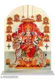 Plastic Navdurga idol, vibrant and intricate, 4cm tall & 10cm wide