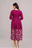 Trendy rayon Anarkali kurti with flared sleeves and printed combo, size M-XXL, India origin