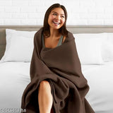 Brown VORDVIGO All Season Solid Polar Fleece Single Bed Blanket (152x228cm) - cozy home interior accent
